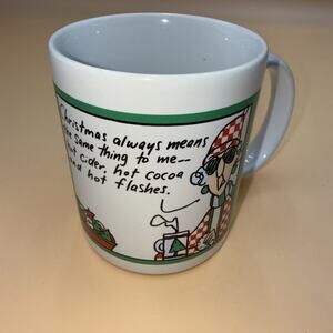 Shoebox Hallmark Maxine Christmas Always Means.. Hot Flashes Coffee Cup Mug
